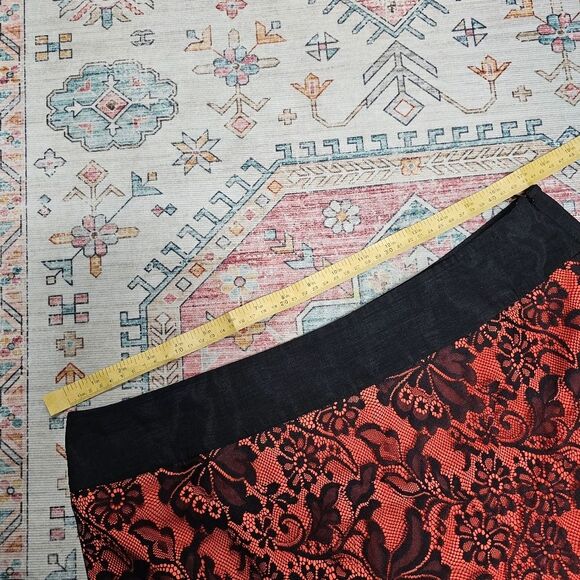 THE LIMITED Orange Black Lace Overlay Summerween Goth Halloween A-Line Skirt - Picture 4 of 6